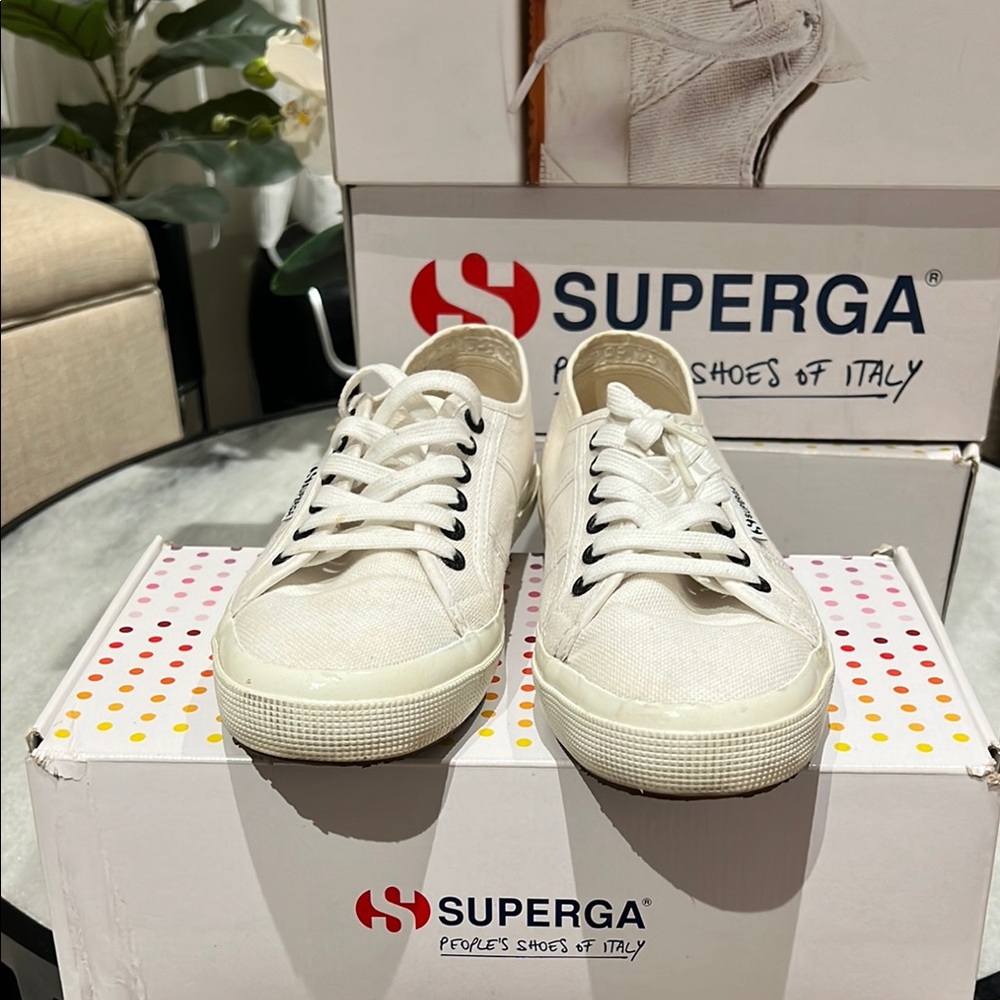 Superga White Canvas Sneakers